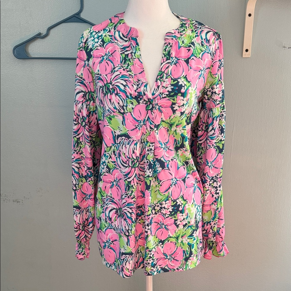 Vibrant Floral Button-Up Top